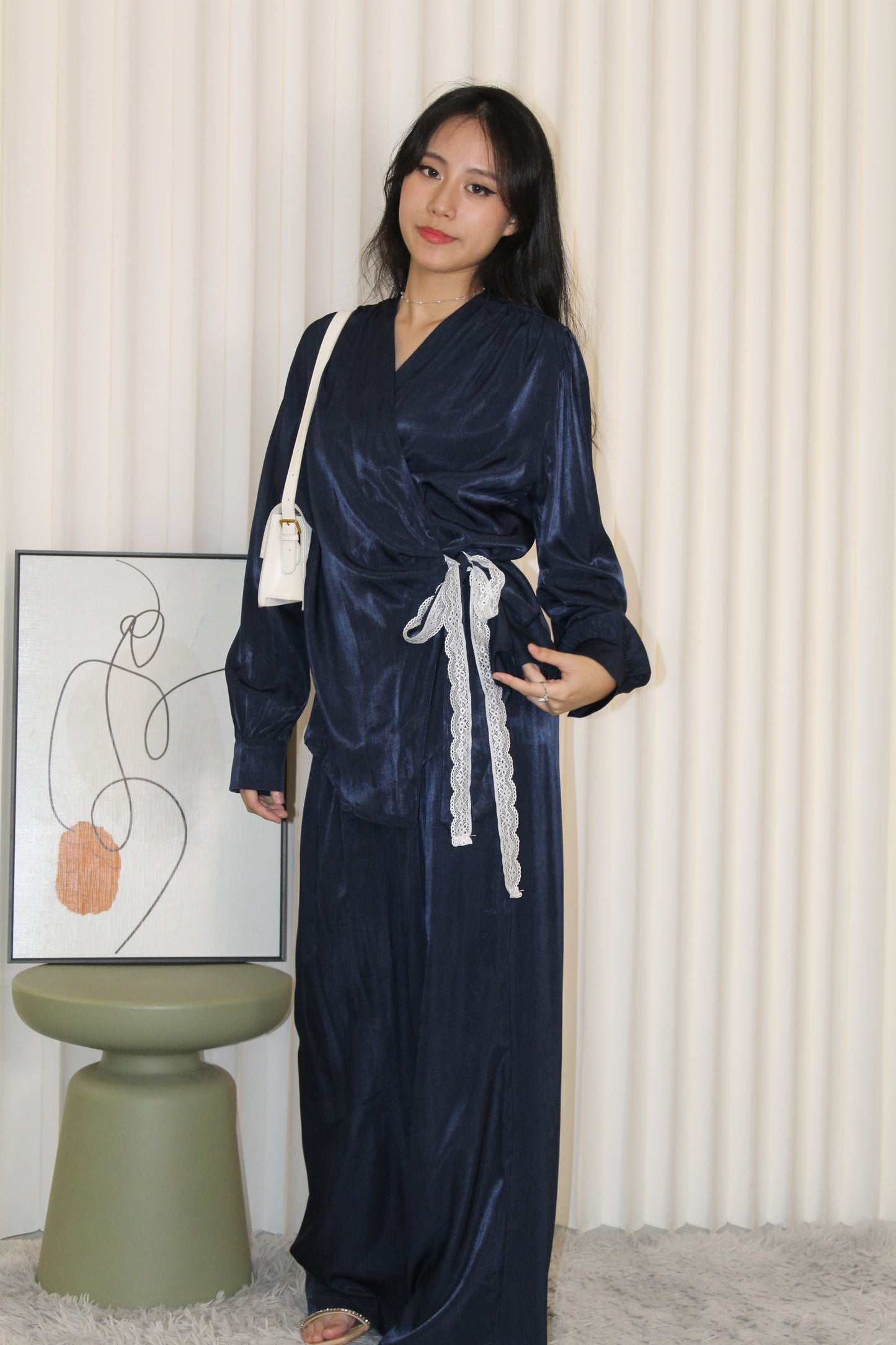 Ainsley Two Piece Pants Set (Blue)
