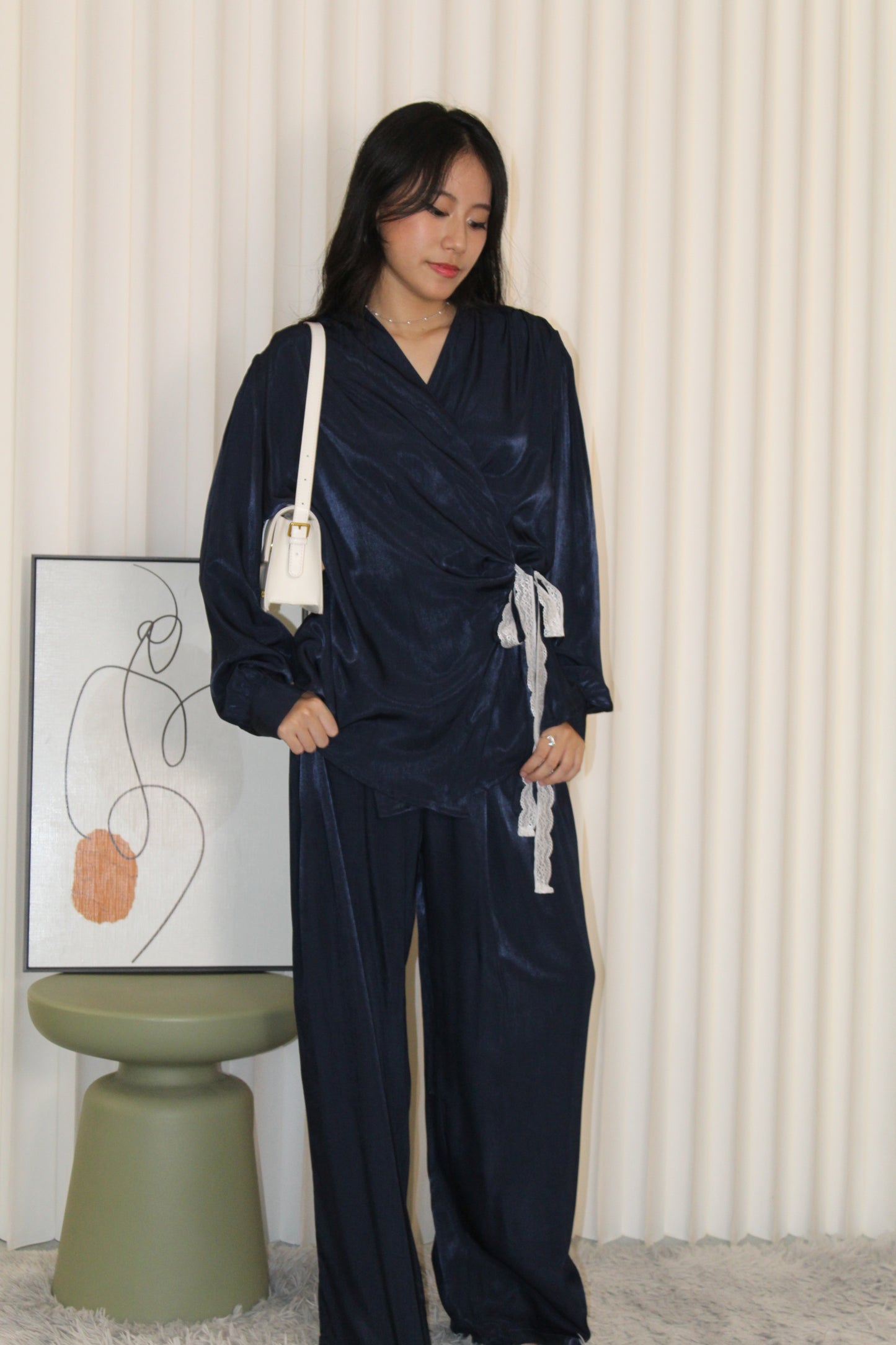 Ainsley Two Piece Pants Set (Blue)