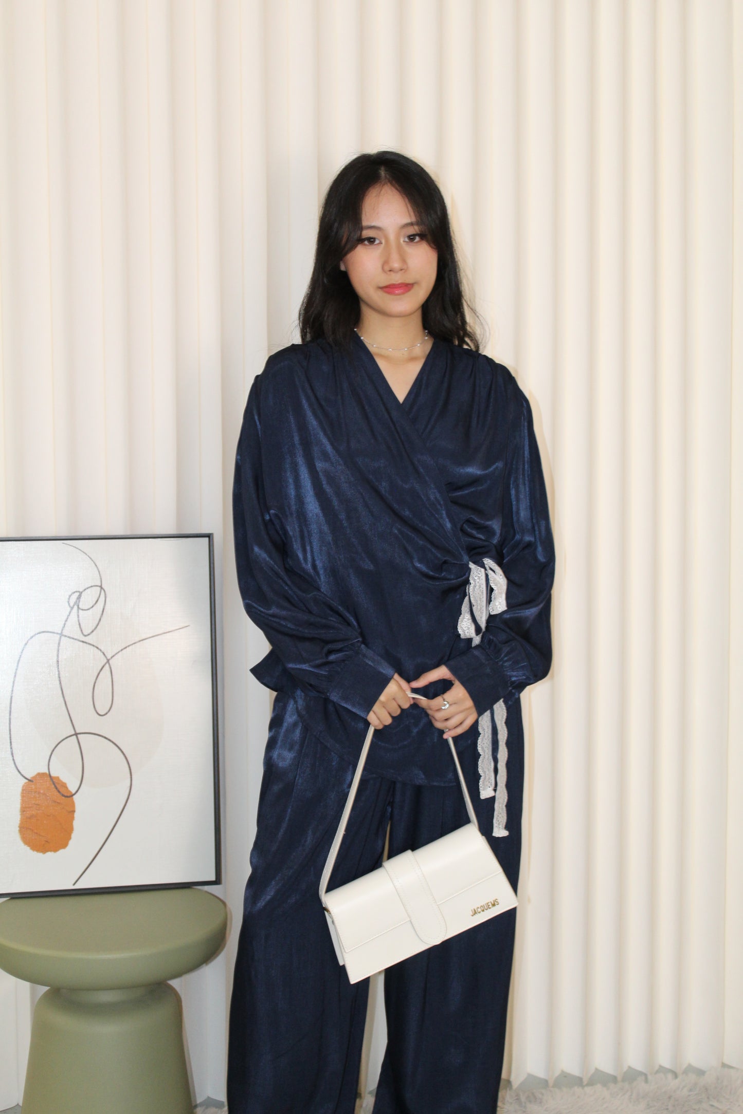 Ainsley Two Piece Pants Set (Blue)