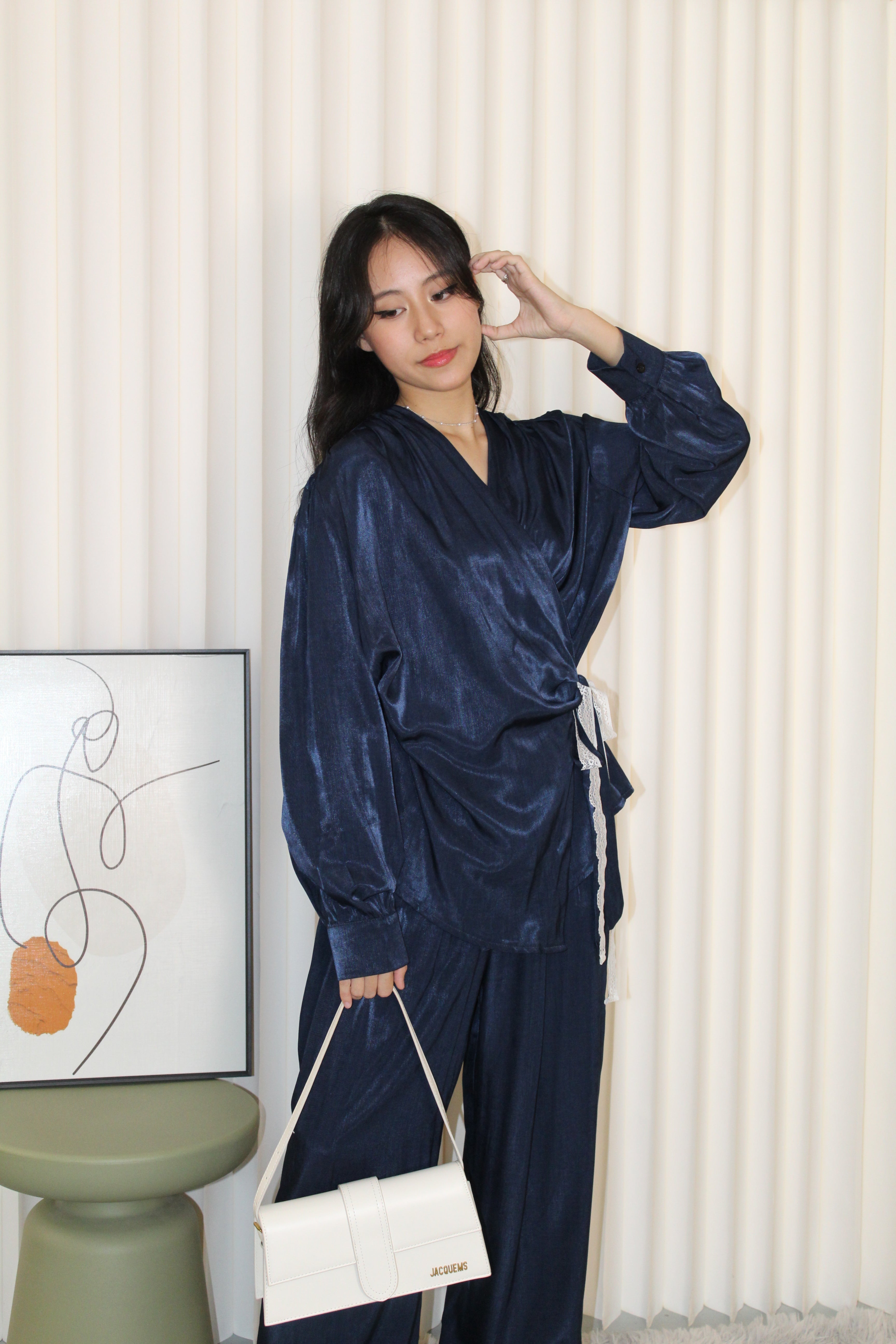 Ainsley Two Piece Pants Set (Blue)