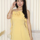 Ella Halter Ruffle Midaxi Dress (Yellow)