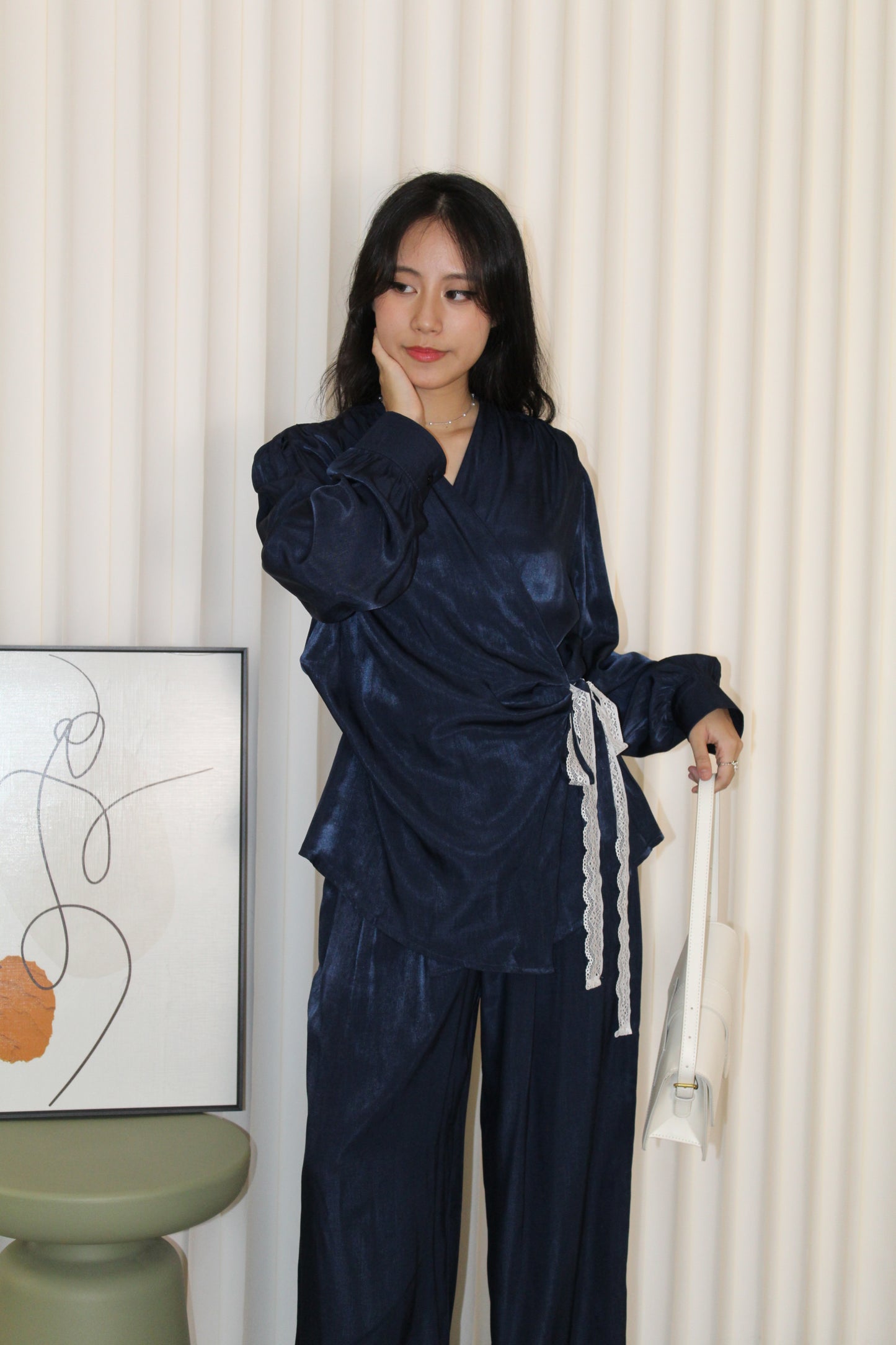 Ainsley Two Piece Pants Set (Blue)