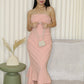 Mindy Fish Tail Midi Tube Dress Premium (Pink)
