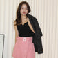 Sherlyn Tweed Skorts With Belt (Pink)