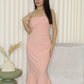 Mindy Fish Tail Midi Tube Dress Premium (Pink)