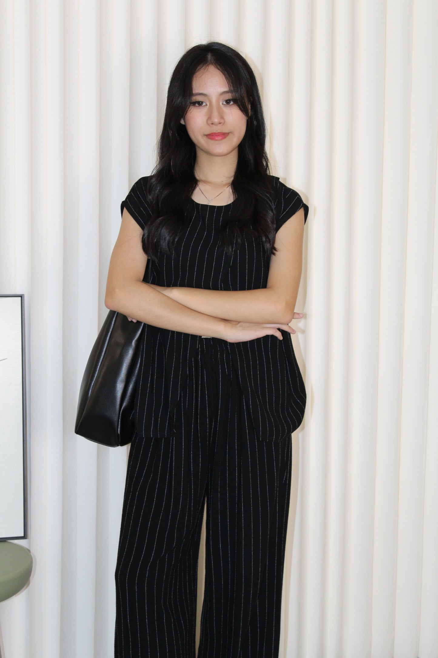 Azura Stripes Two Piece Set (Black)