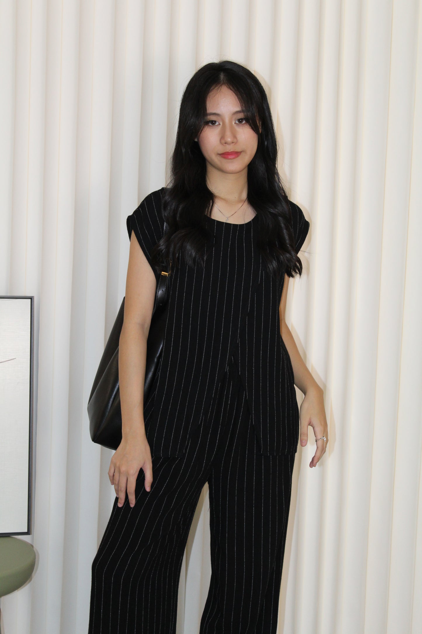 Azura Stripes Two Piece Set (Black)