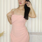 Mindy Fish Tail Midi Tube Dress Premium (Pink)