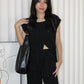 Azura Stripes Two Piece Set (Black)