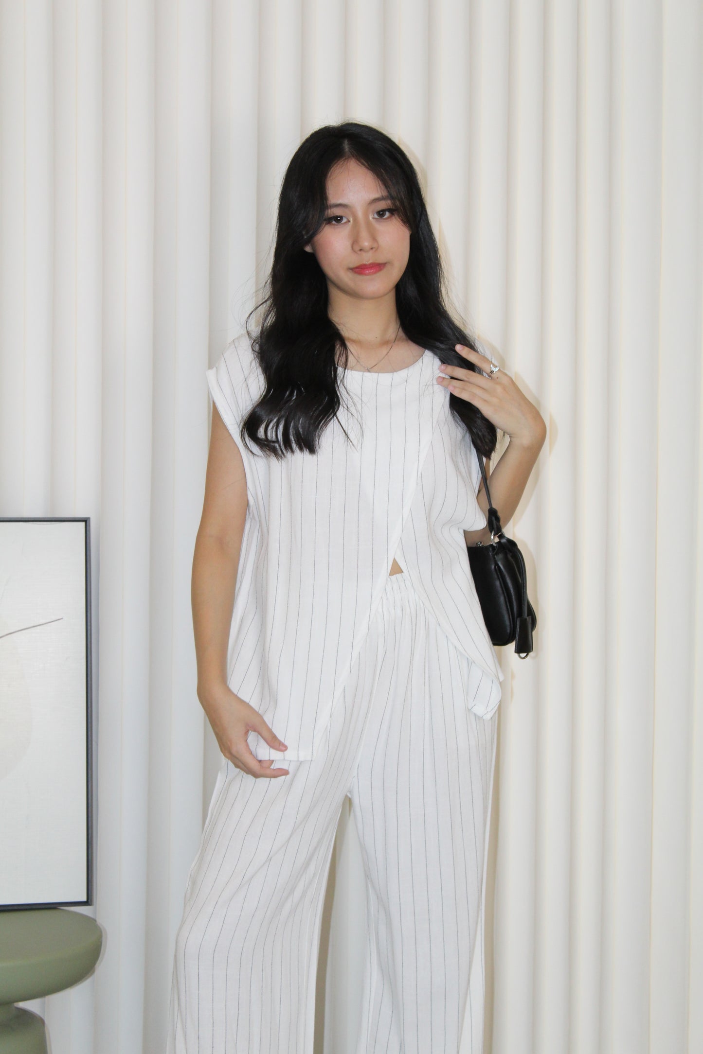 Azura Stripes Two Piece Set (Black)