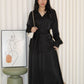 Calluna Satin Two Piece Skirt Set (Black)