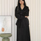 Calluna Satin Two Piece Skirt Set (Black)