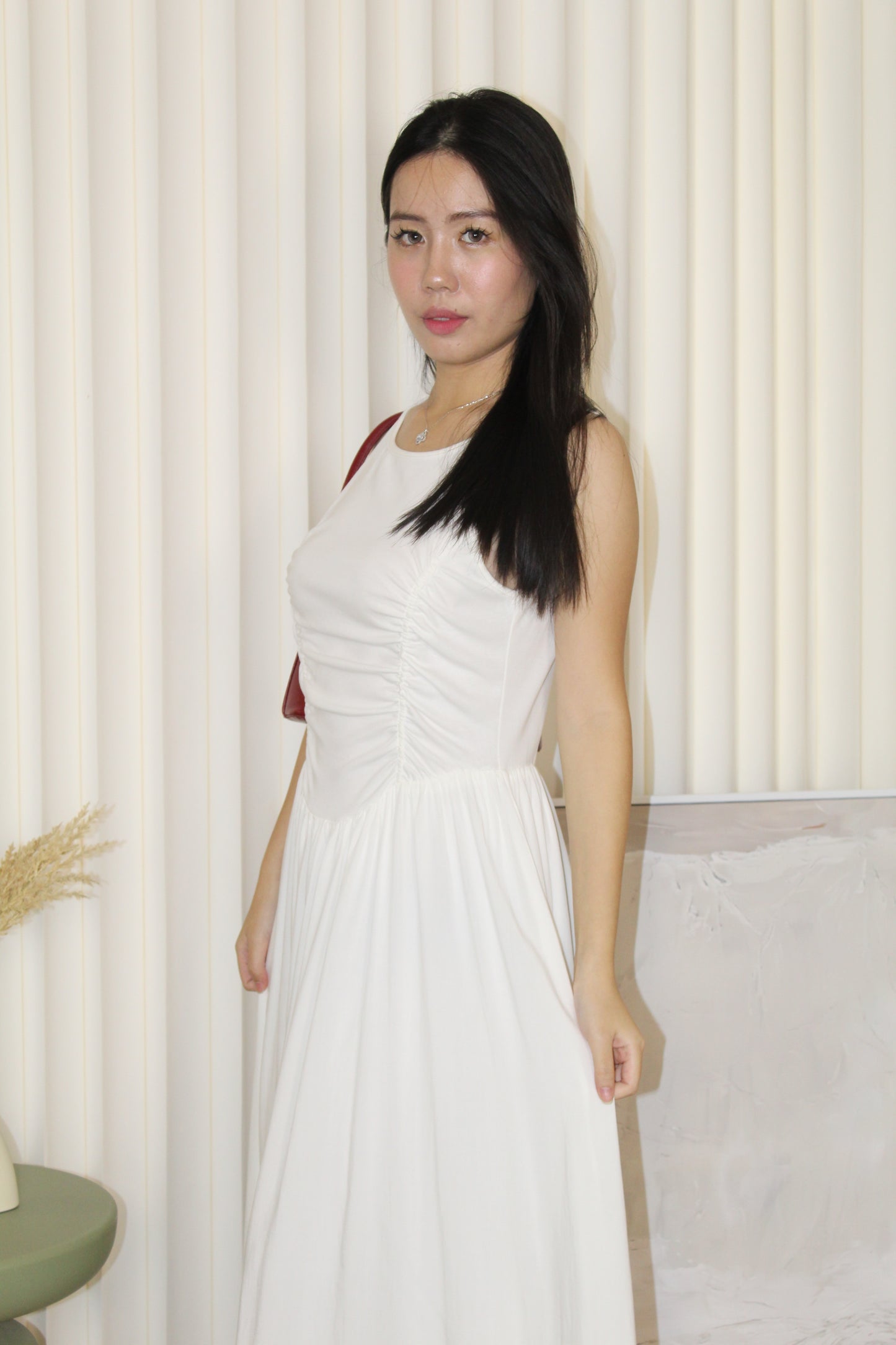 Darlene Flare Midaxi Dress (White)