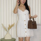 Audra Broderie Mini Dress (White)