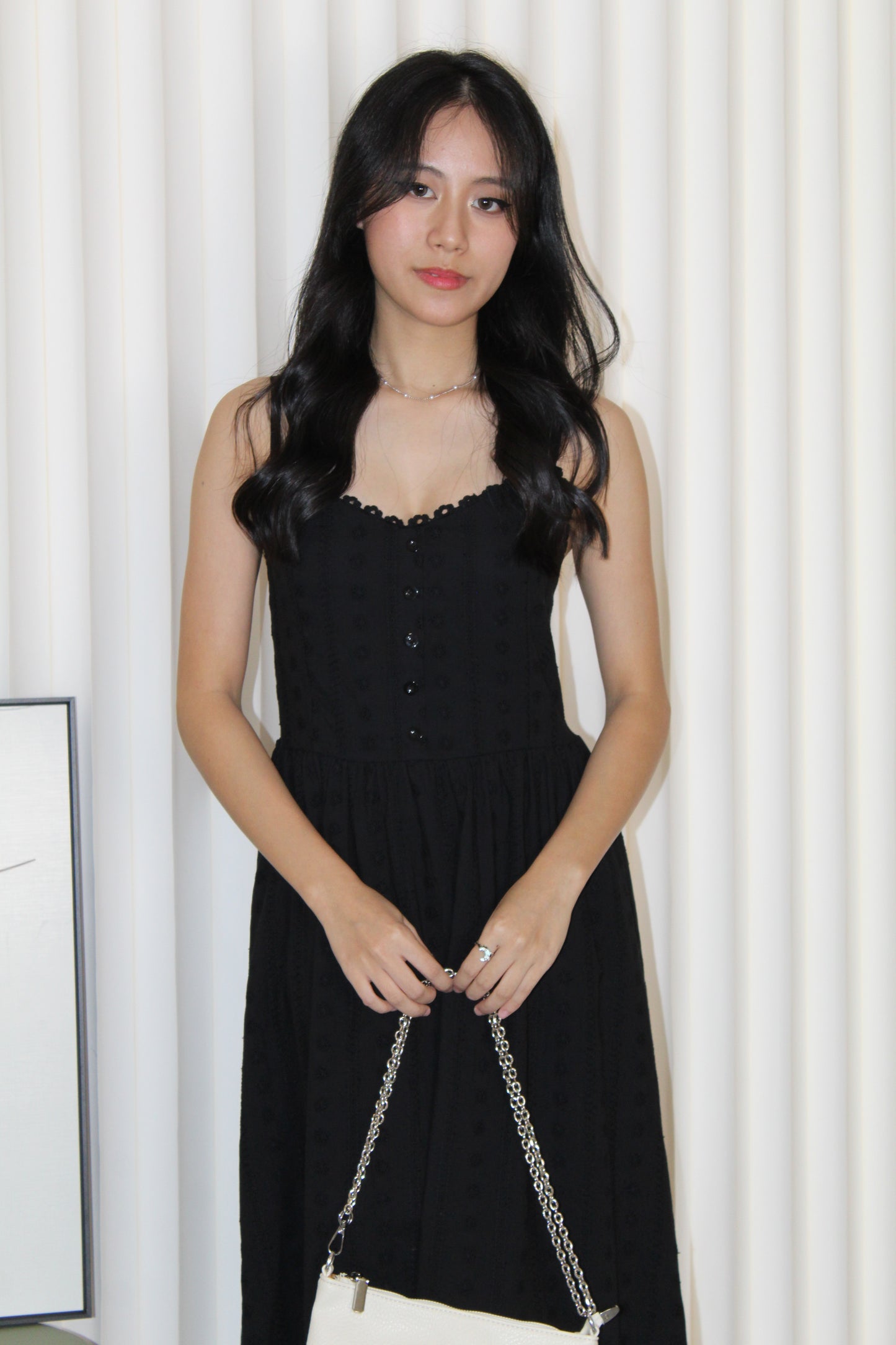 Hazel Eyelet Midaxi Dress (Cream)