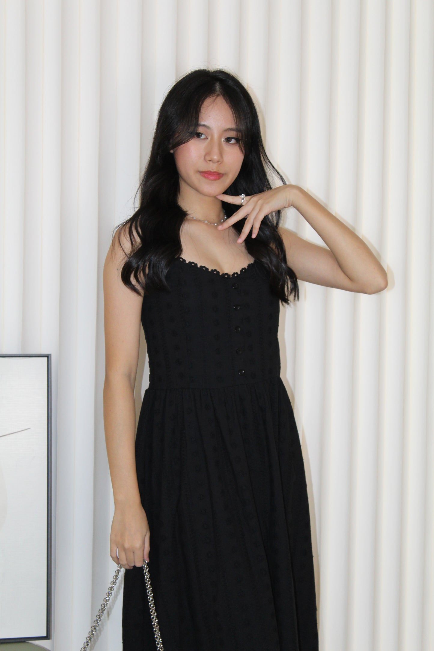 Hazel Eyelet Midaxi Dress (Cream)