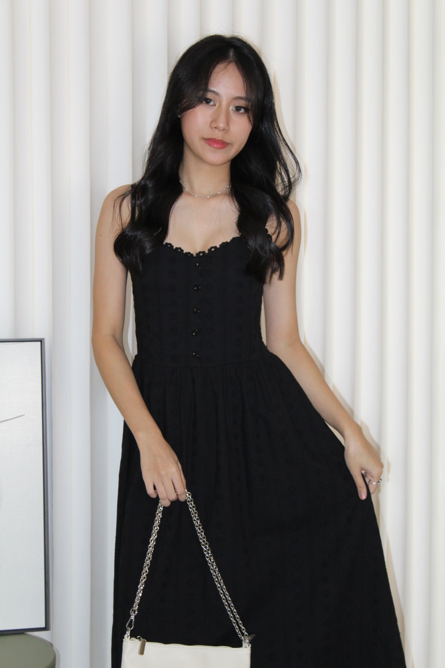 Hazel Eyelet Midaxi Dress (Cream)