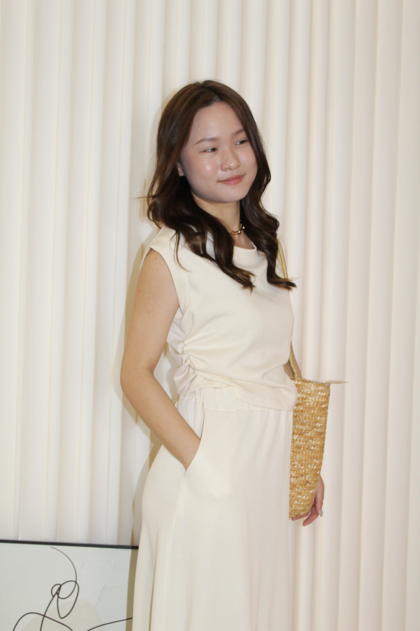 Keira Cotton Maxi Skirt (Cream)