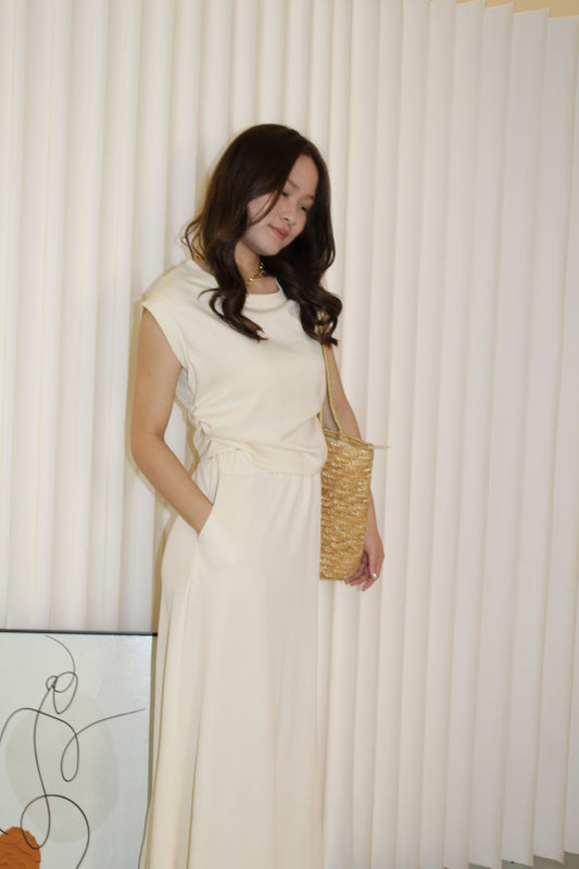 Keira Cotton Maxi Skirt (Cream)