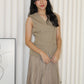 Michelle Vest Two Piece Skirt Set (Khaki)
