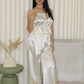 Isabella Two Piece Satin Set (Cream)