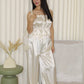 Isabella Two Piece Satin Set (Cream)