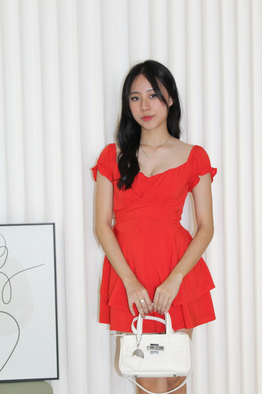 Clara Puffy Romper (Red)