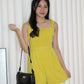 Emma Pleated Romper (Yellow)