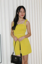 Emma Pleated Romper (Yellow)