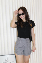 Raven Stripes A-Line Shorts (Black)