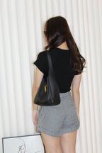 Raven Stripes A-Line Shorts (Black)