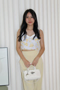 Willow Floral Crop Top (White)