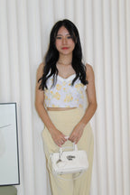 Willow Floral Crop Top (White)