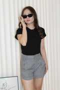 Raven Stripes A-Line Shorts (Black)