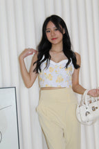Willow Floral Crop Top (White)