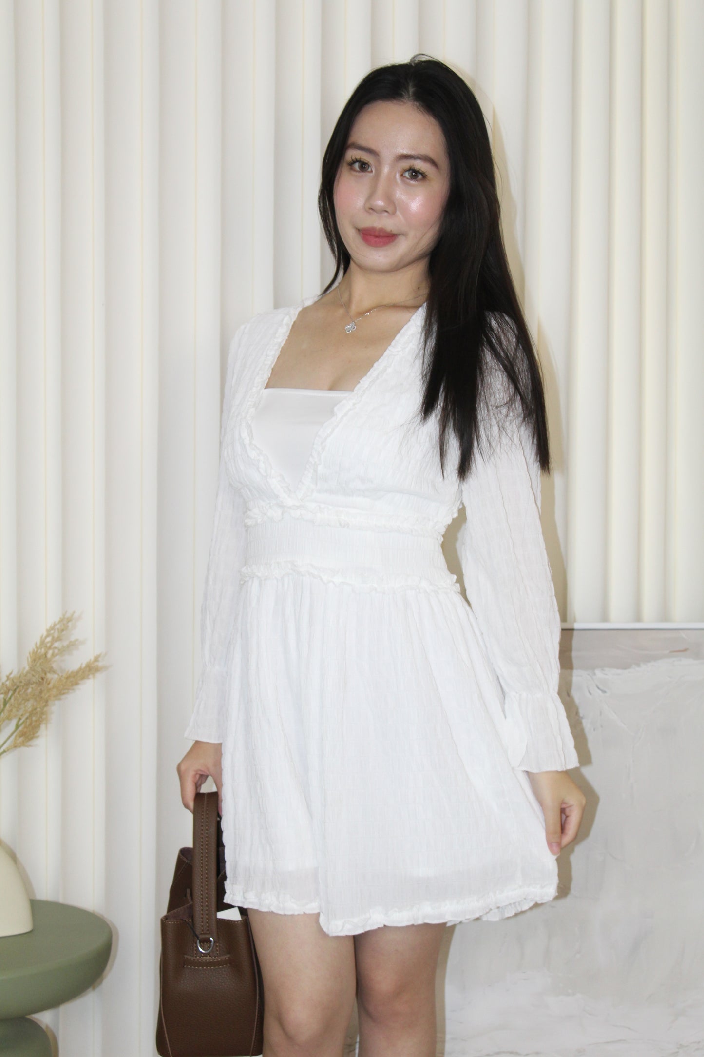 Aria V Neck Romper (White)