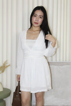 Aria V Neck Romper (White)