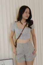 Raven Stripes A-Line Shorts (Black)