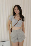 Raven Stripes A-Line Shorts (Cream)