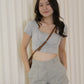 Patricia Padded Crop Top (Grey)
