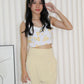 Willow Floral Crop Top (White)