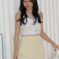 Willow Floral Crop Top (White)