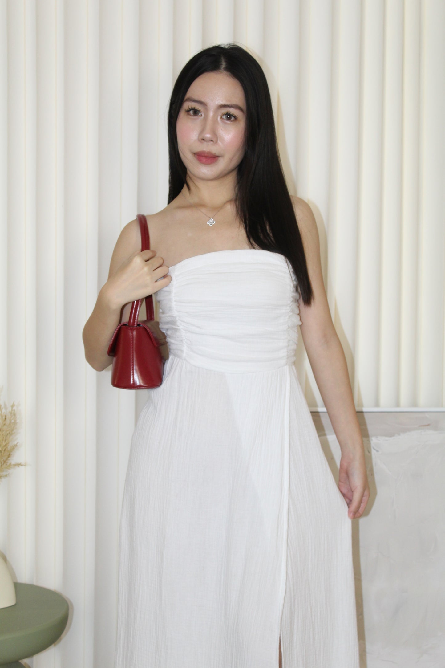 Anja Tube Maxi Dress (White)