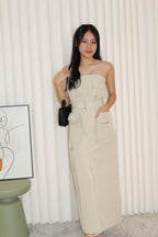 Maeve Cargo Tube Dress (Cream)