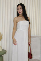 Anja Tube Maxi Dress (White)