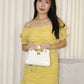 Nyssa Puff Sleeve Ruched Dress (Yellow)