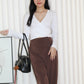 Amber Cross Long Sleeve Top (Khaki)