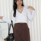 Amber Cross Long Sleeve Top (Khaki)