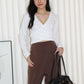 Amber Cross Long Sleeve Top (Khaki)