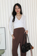 Amber Cross Long Sleeve Top (White)